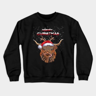 Highland cow and Merry Christmas, Christmas with cute Highland Cow Crewneck Sweatshirt